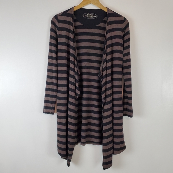Soma Sweaters - Soma | striped draped open cardigan XS